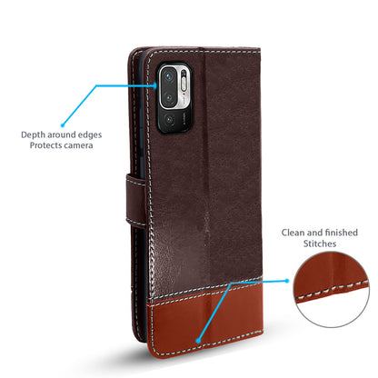 Pikkme coffee & brown Magnetic flip cover for Redmi Note 10T/Poco M3 Pro 5G – photo 4