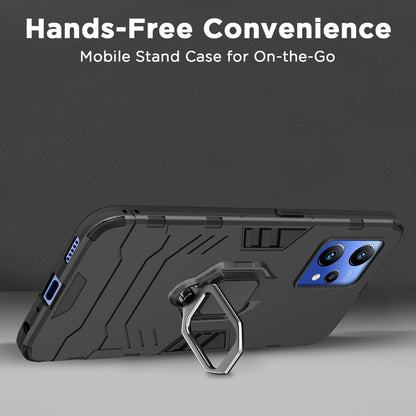 Pikkme Realme Narzo 50 Pro 5G D5 Tough Armor Back Cover | Black