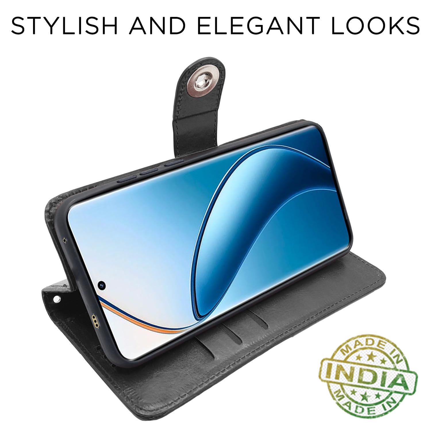 Pikkme Realme 12 Pro/12 Pro Plus 5G Button black flip cover – photo 5