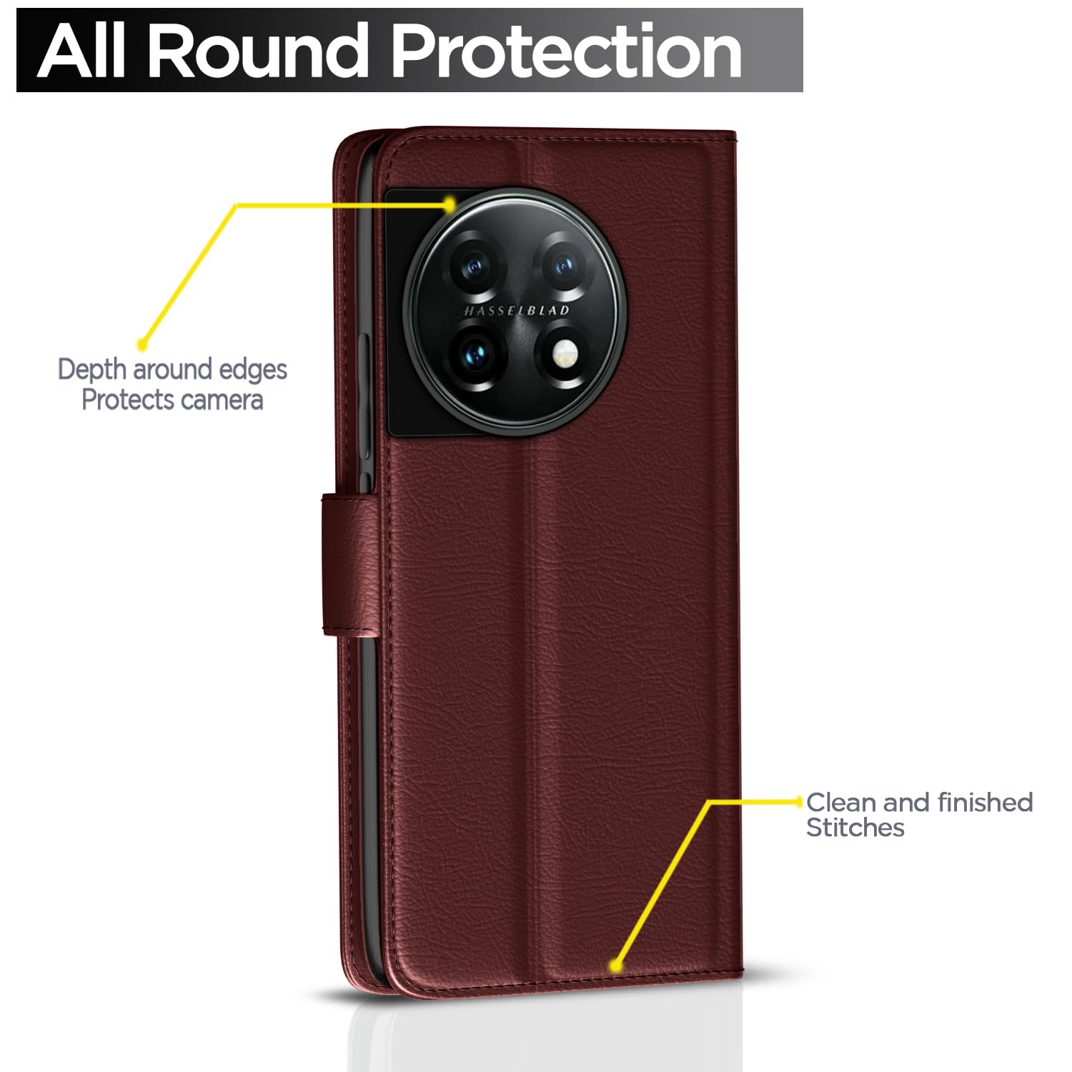 Brown Wallet flip cover for OnePlus 11 5G – Pikkme – photo 4