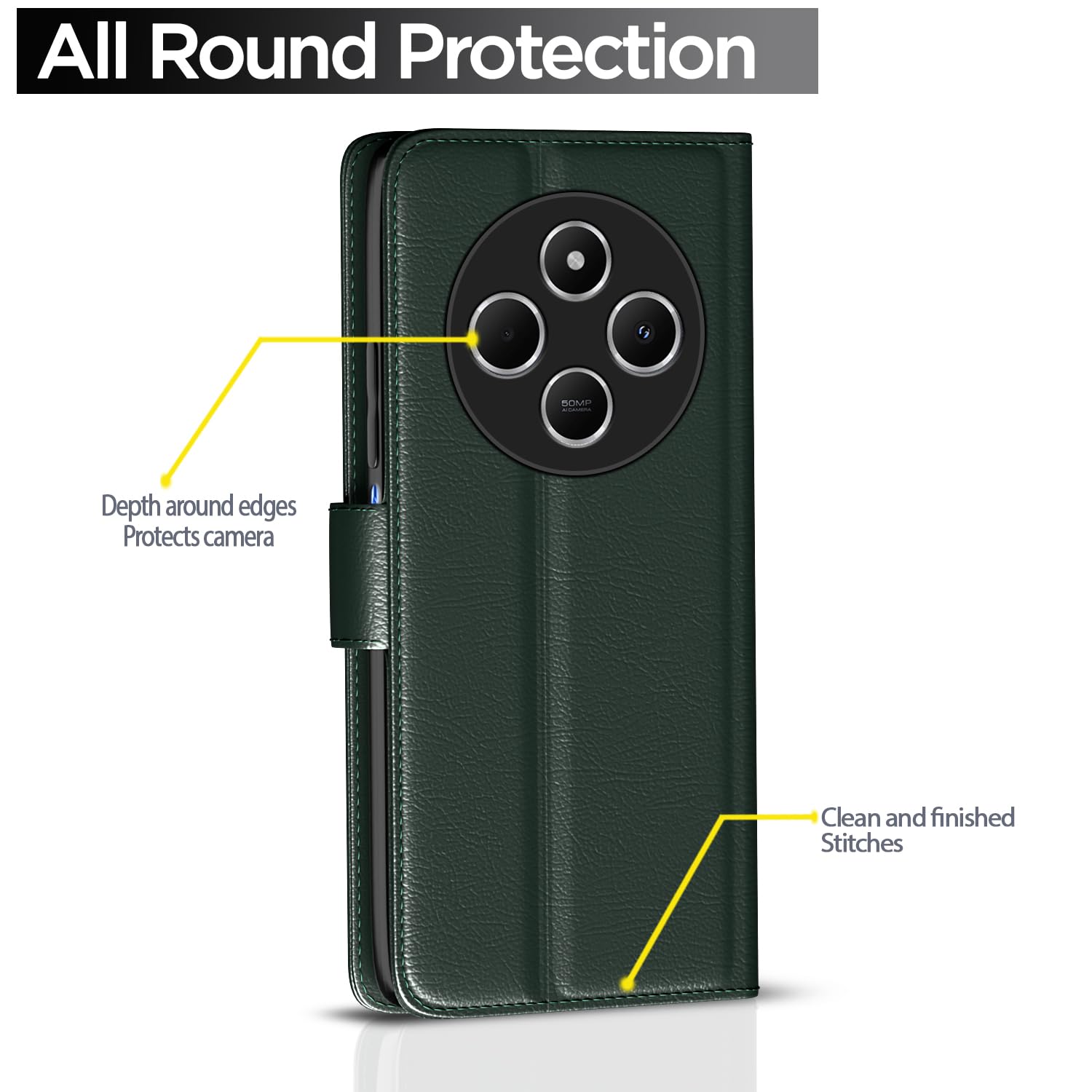 Pikkme green flip cover for Redmi A4/14C/Poco C75 5G – photo 4