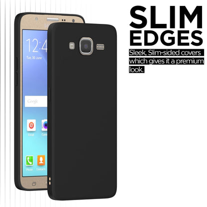 Pikkme Samsung Galaxy J7 2015 / J7 / J7 Nxt Soft Matte Silicone Shockproof Case (Black)