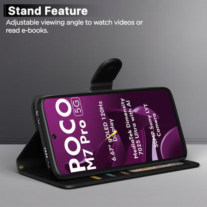 POCO M7 Pro 5G Wallet mobile flip cover in black by Pikkme – photo 3
