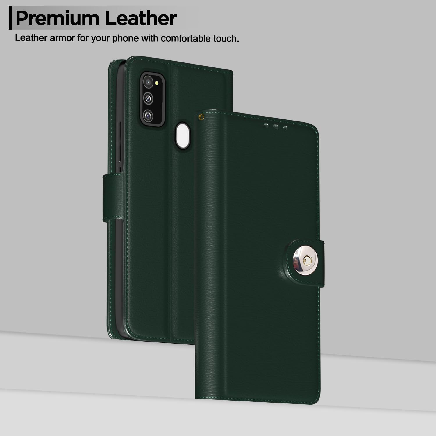 Samsung Galaxy M30s / M21 / M21 2021 Vintage Flip Cover (Green)