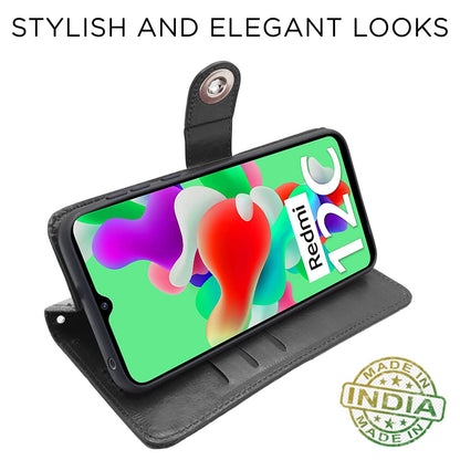 Redmi 12C/Poco C55 flip cover in black by Pikkme – photo 5