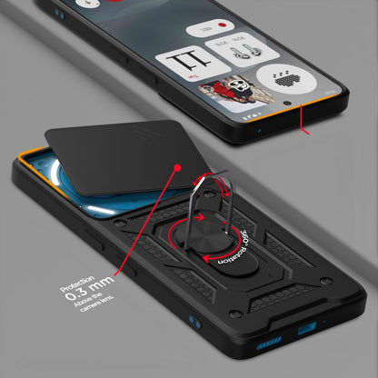 Pikkme Nothing Phone 3a 5G D10 Tough Armor Back Cover (Black)