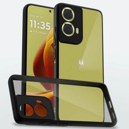 Black Hybrid back cover for Moto G85 5G – Pikkme