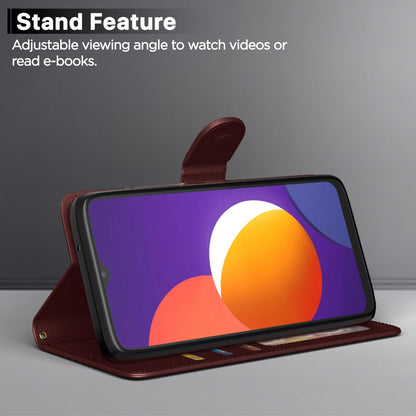 Pikkme Samsung Galaxy M32 4G / M32 Prime / F22 4G Flip Cover (Brown)
