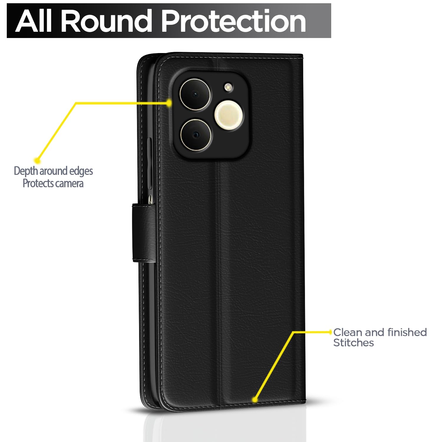 Realme P4 Lite 4G Wallet flip case in black by Pikkme – photo 4