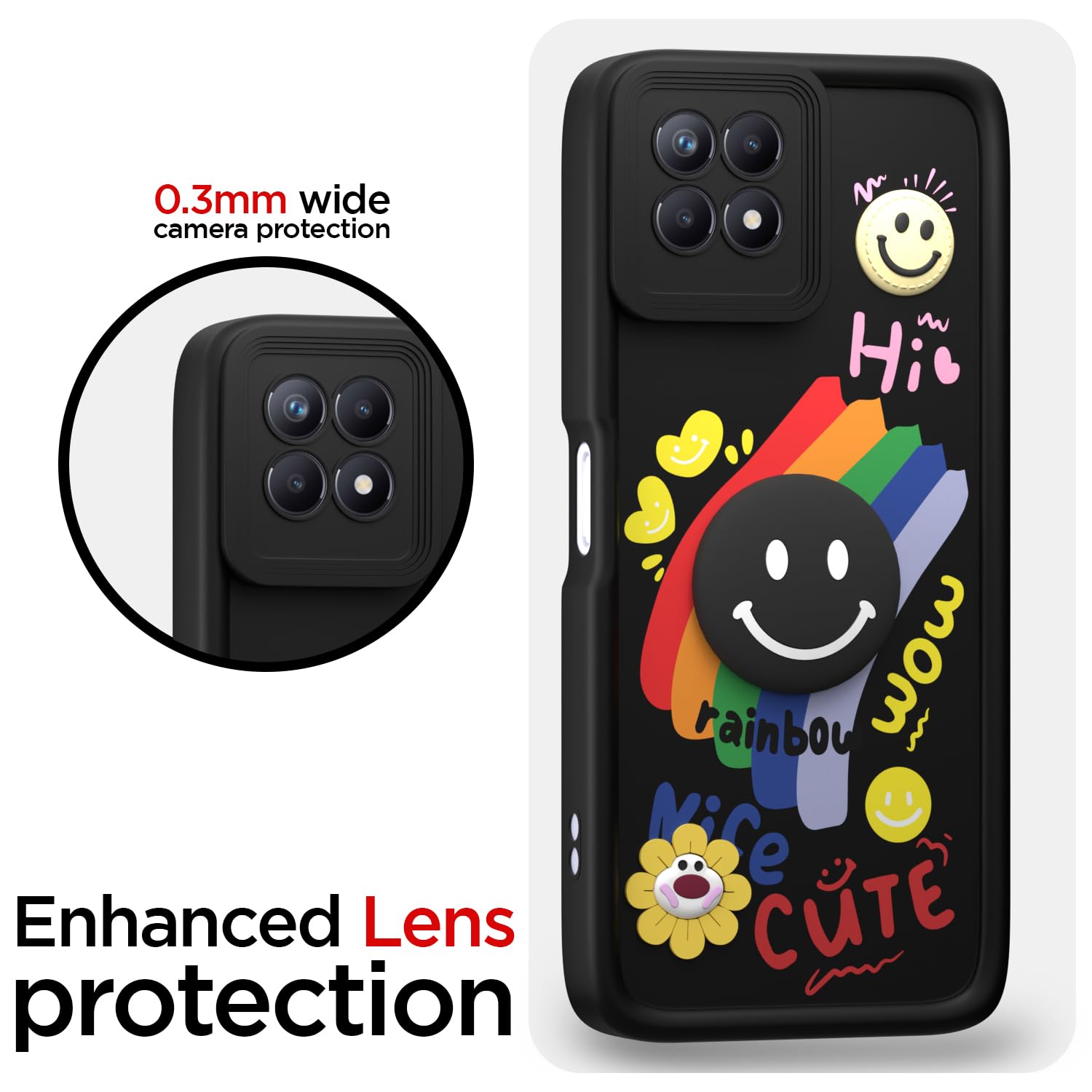 Realme Narzo 50/8i 4G Soft Silicone mobile back cover in black by Pikkme – photo 5