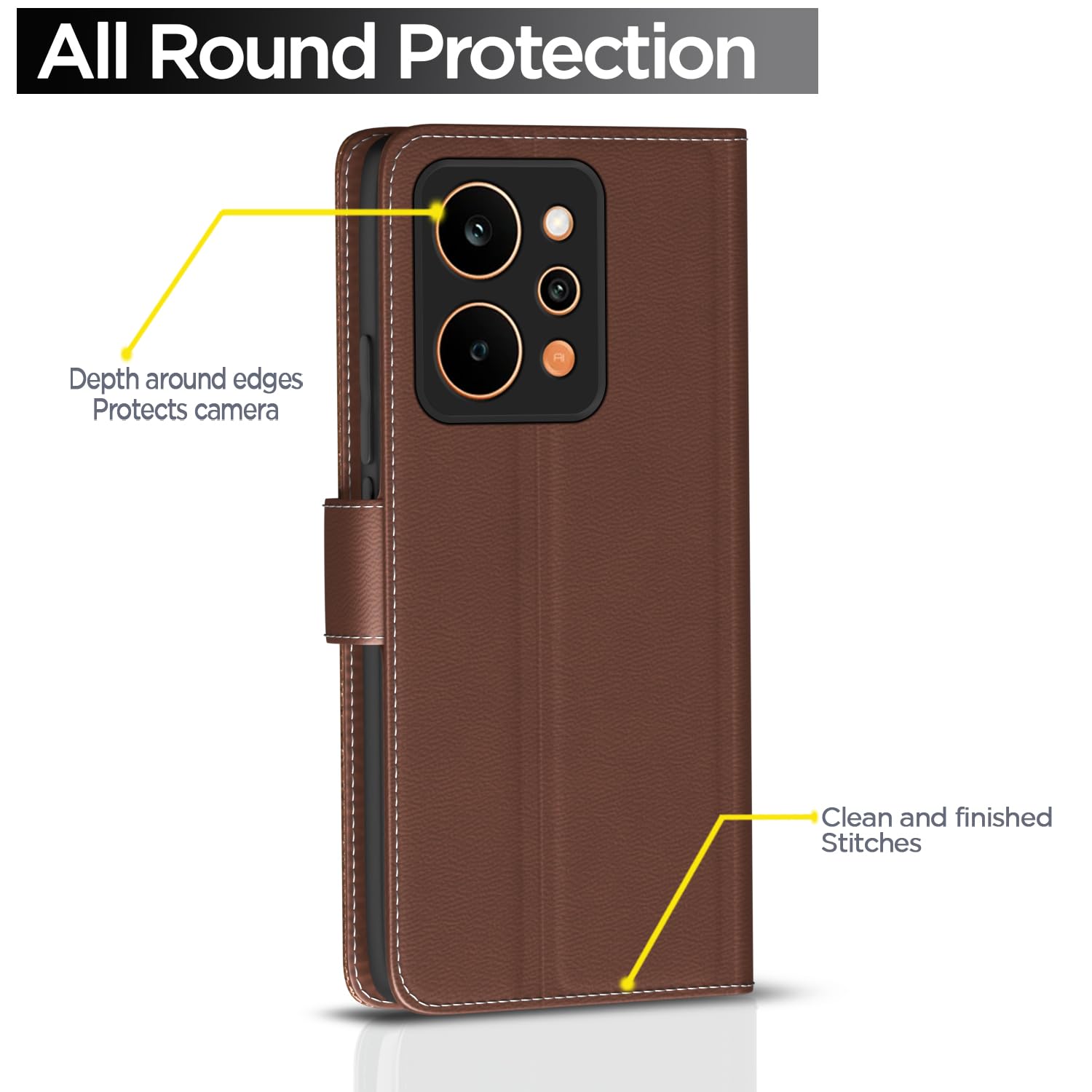 Realme P4 Power 5G Wallet flip case in tan by Pikkme – photo 4