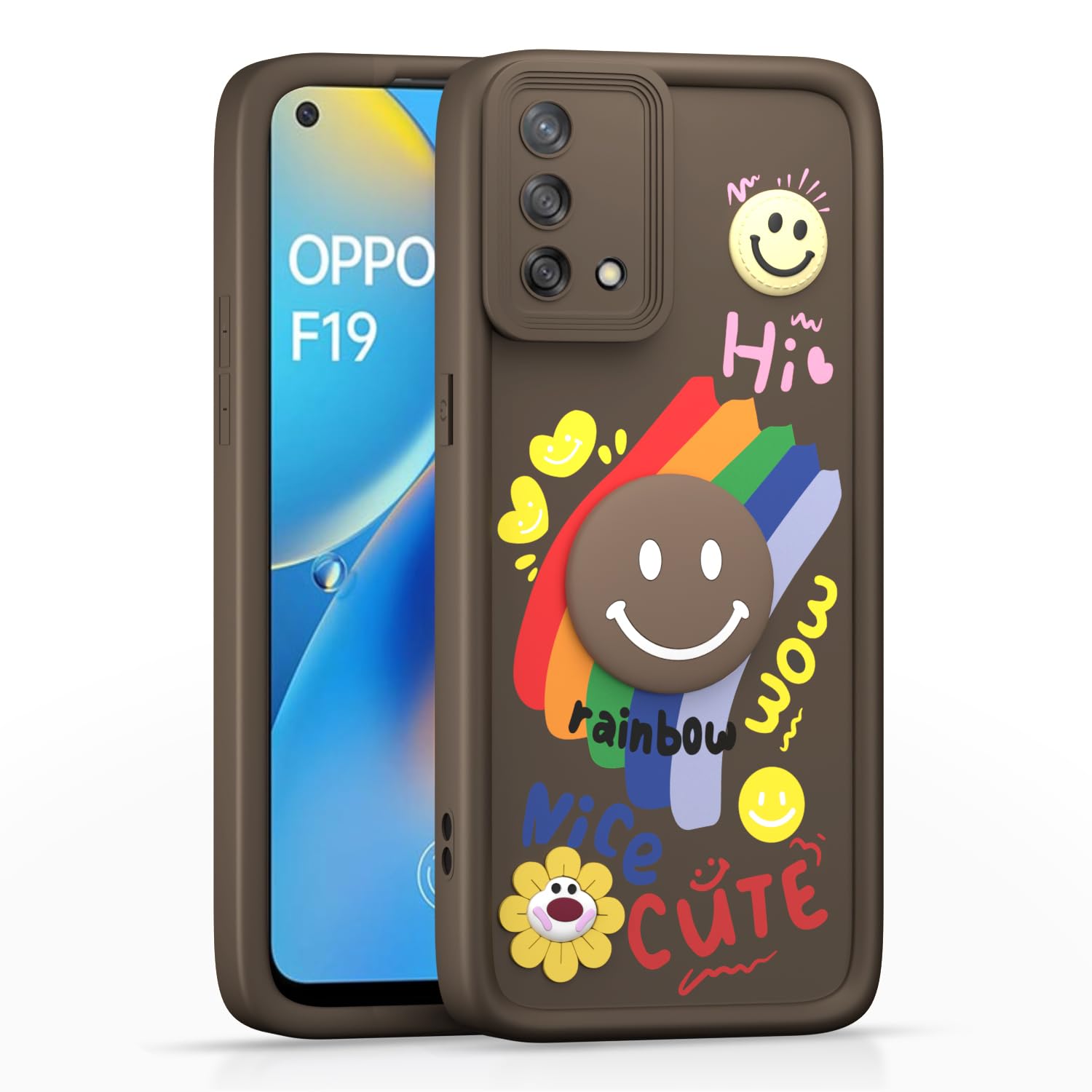 Brown Soft Silicone phone cover for Oppo F19/F19s – Pikkme