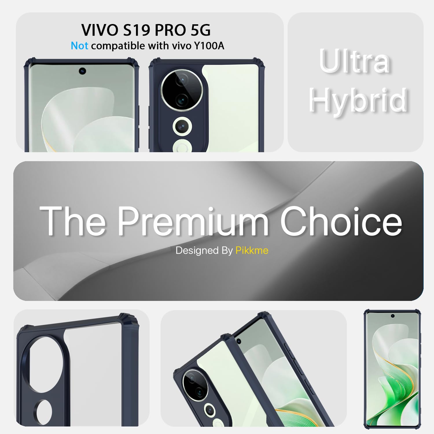 Pikkme blue Clear mobile cover for Vivo V40/V40 Pro/T3 Ultra 5G – photo 3