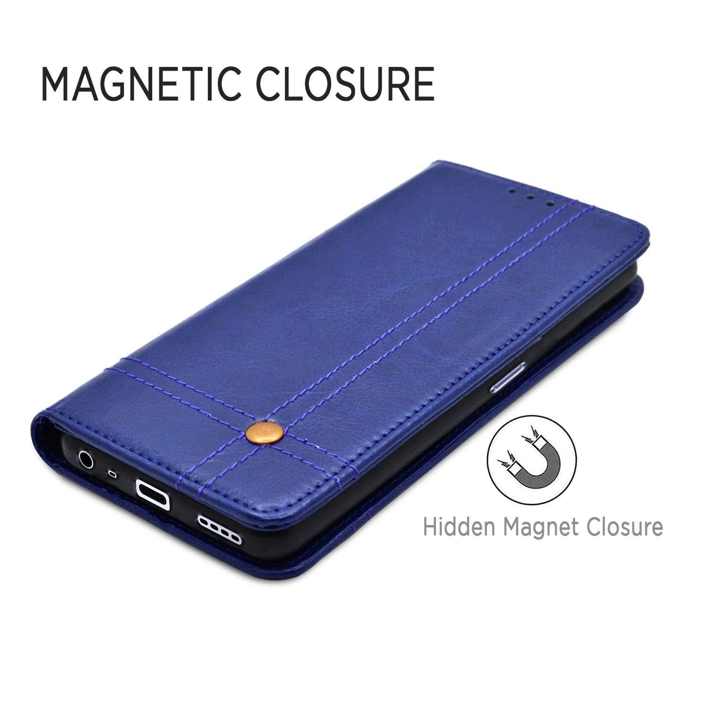 Pikkme Realme 12 5G Magnet Flip Cover (Blue)