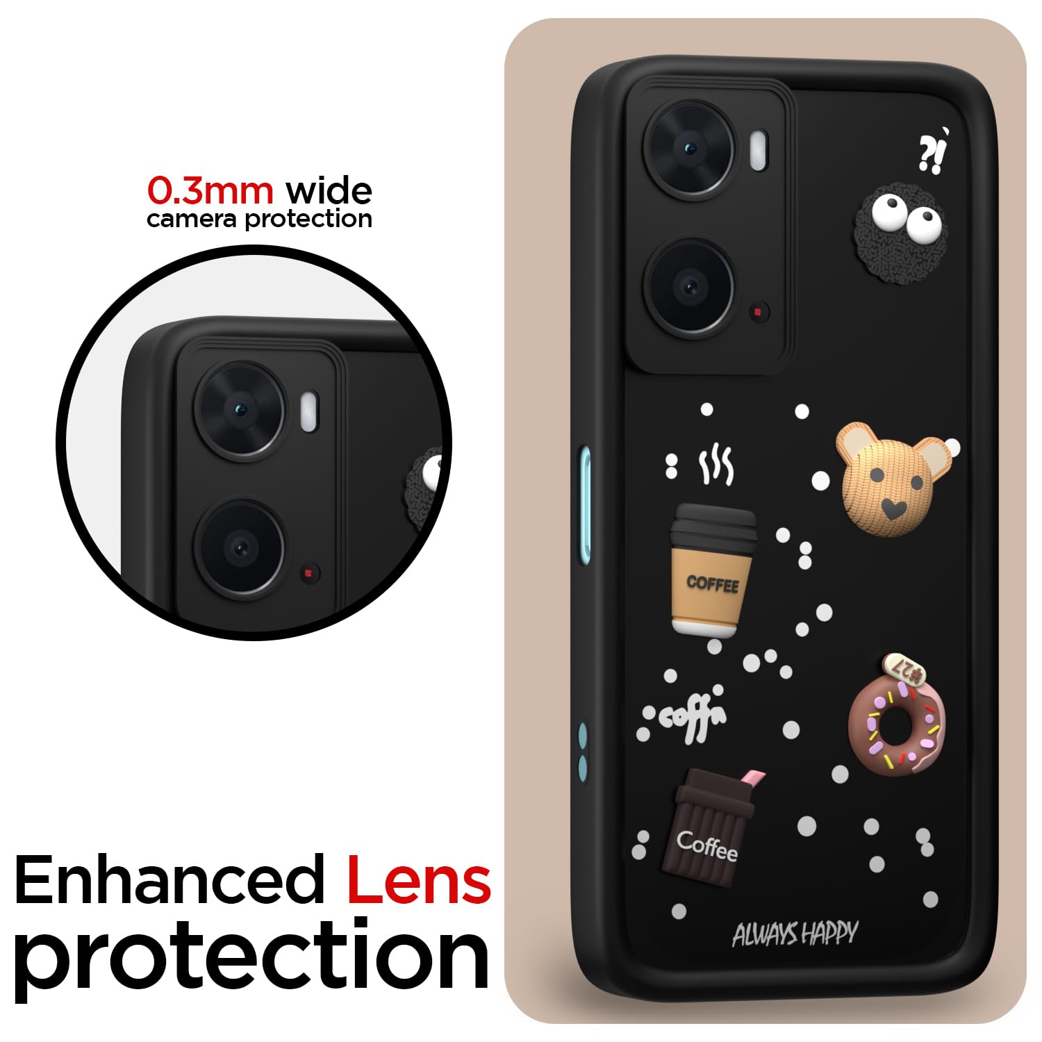 Black Silicone phone cover for Oppo A76/A96/A36 – Pikkme – photo 5