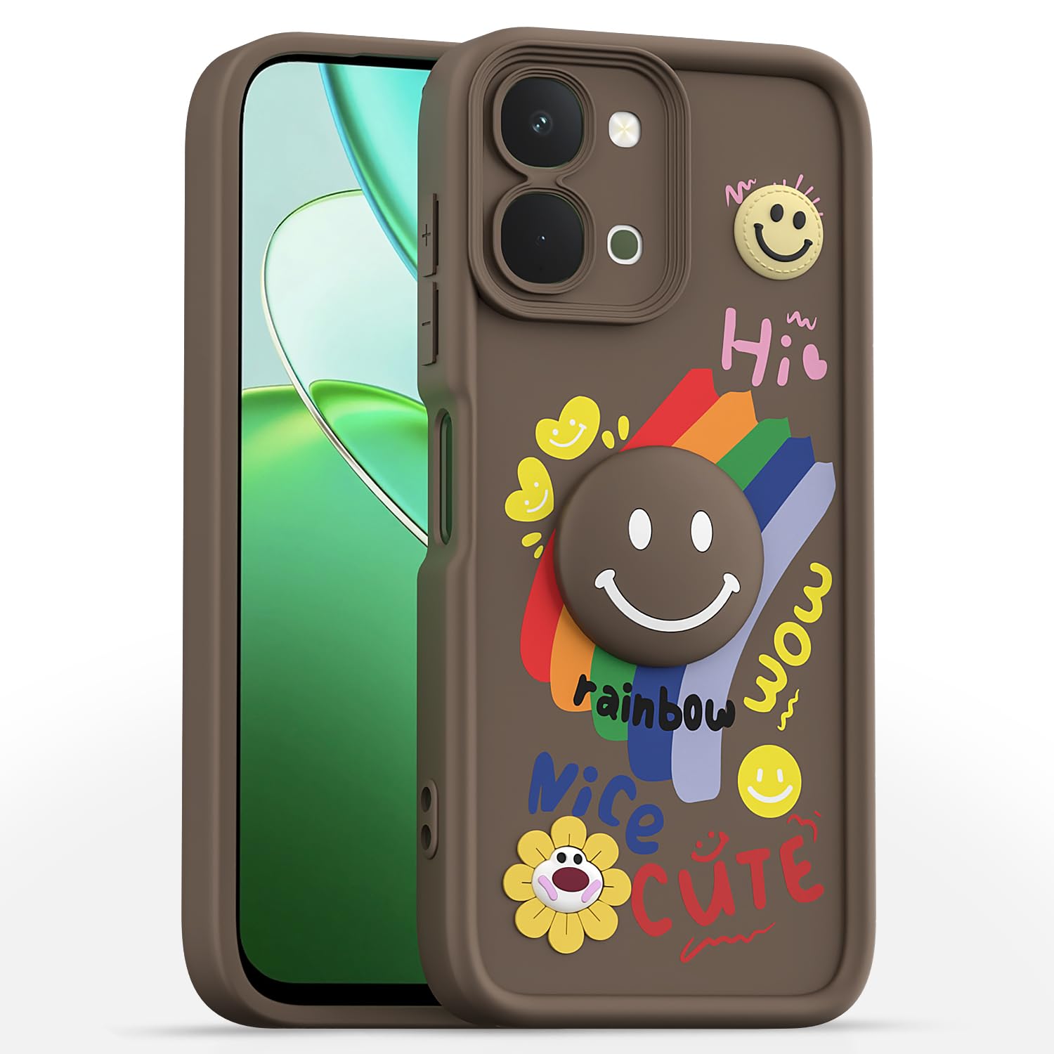 Pikkme Vivo T5x/Y51 Pro/iQOO Z11x 5G Soft Silicone brown back cover