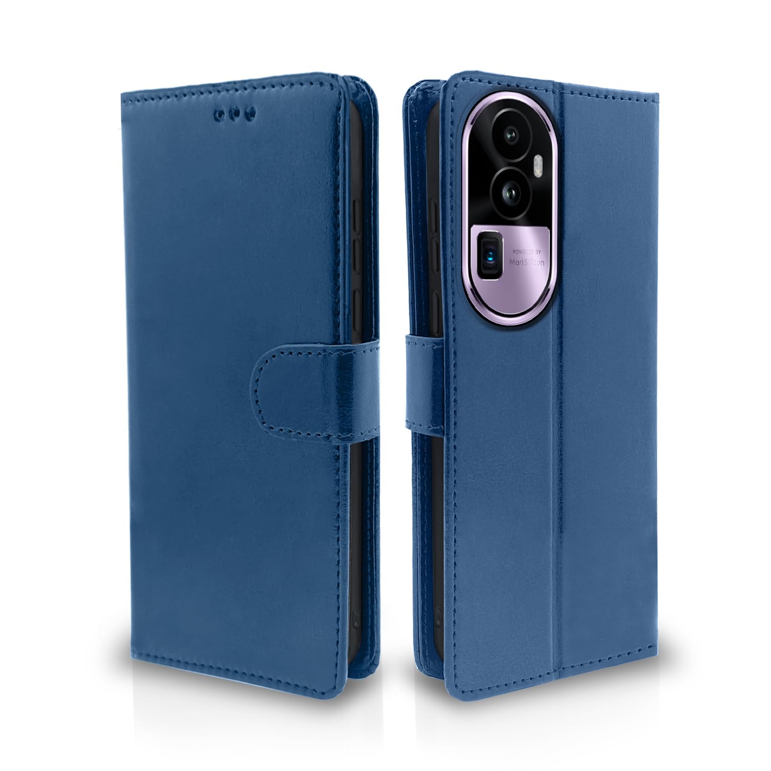 Pikkme blue Wallet mobile flip cover for Oppo Reno 10 Pro Plus 5G