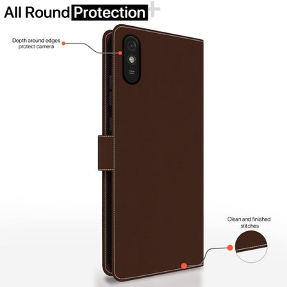 Brown & coffee Magnetic mobile flip cover for Redmi 9A/9i/9A Sport – Pikkme – photo 4