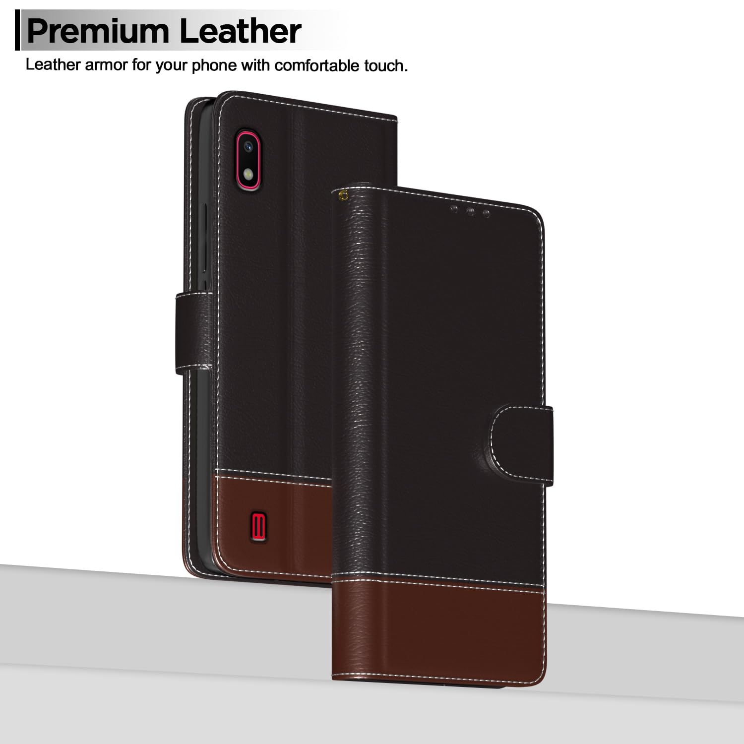 Pikkme coffee & brown Magnetic mobile flip cover for Samsung A10 – photo 2