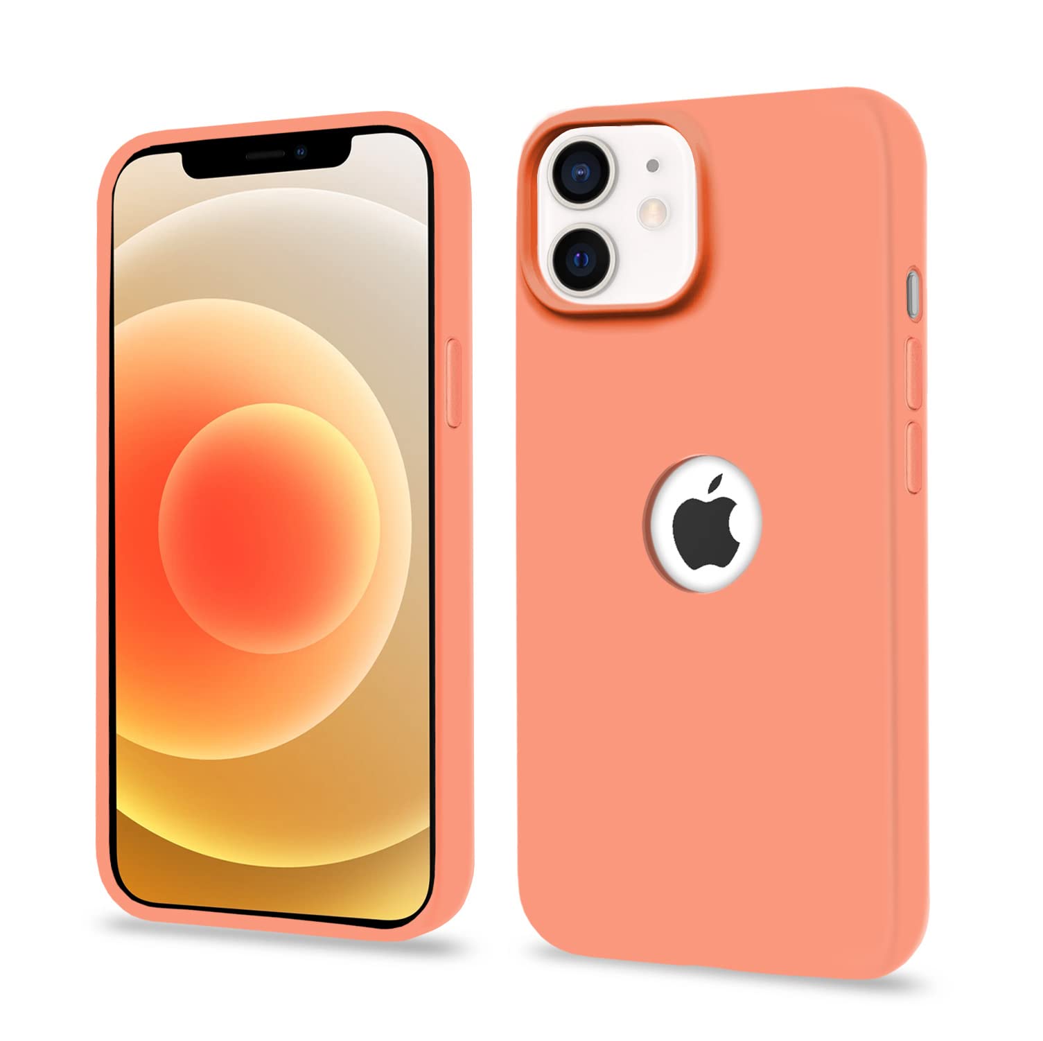 iPhone 12 Mini Soft Silicone mobile back cover in new peach by Pikkme