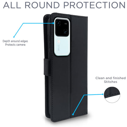 Black Wallet wallet flip cover for Vivo V30 5G – Pikkme – photo 4