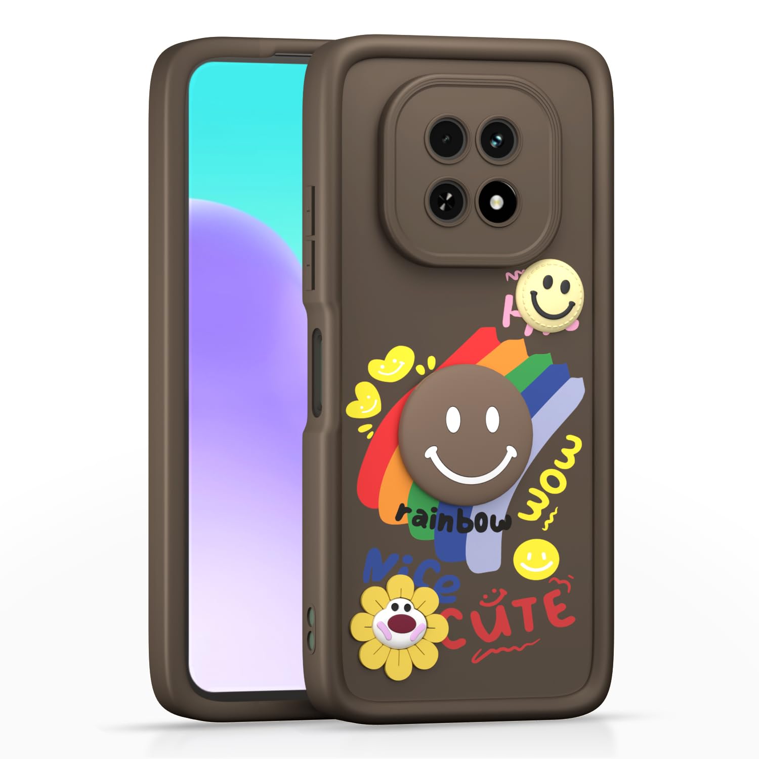 Pikkme Realme C63 5G Soft Silicone brown mobile back cover