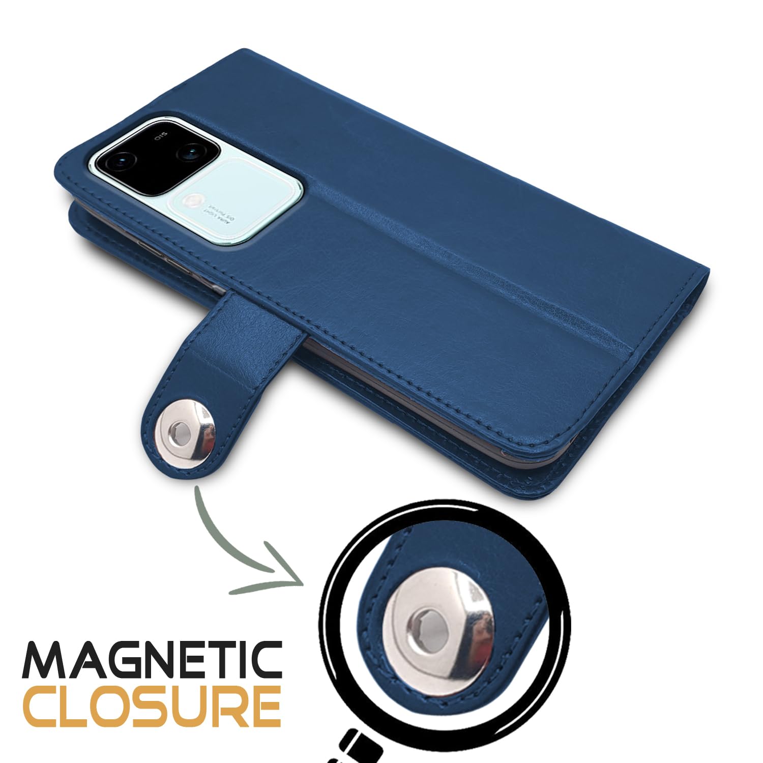 Pikkme Vivo V30 5G blue mobile flip cover – photo 4
