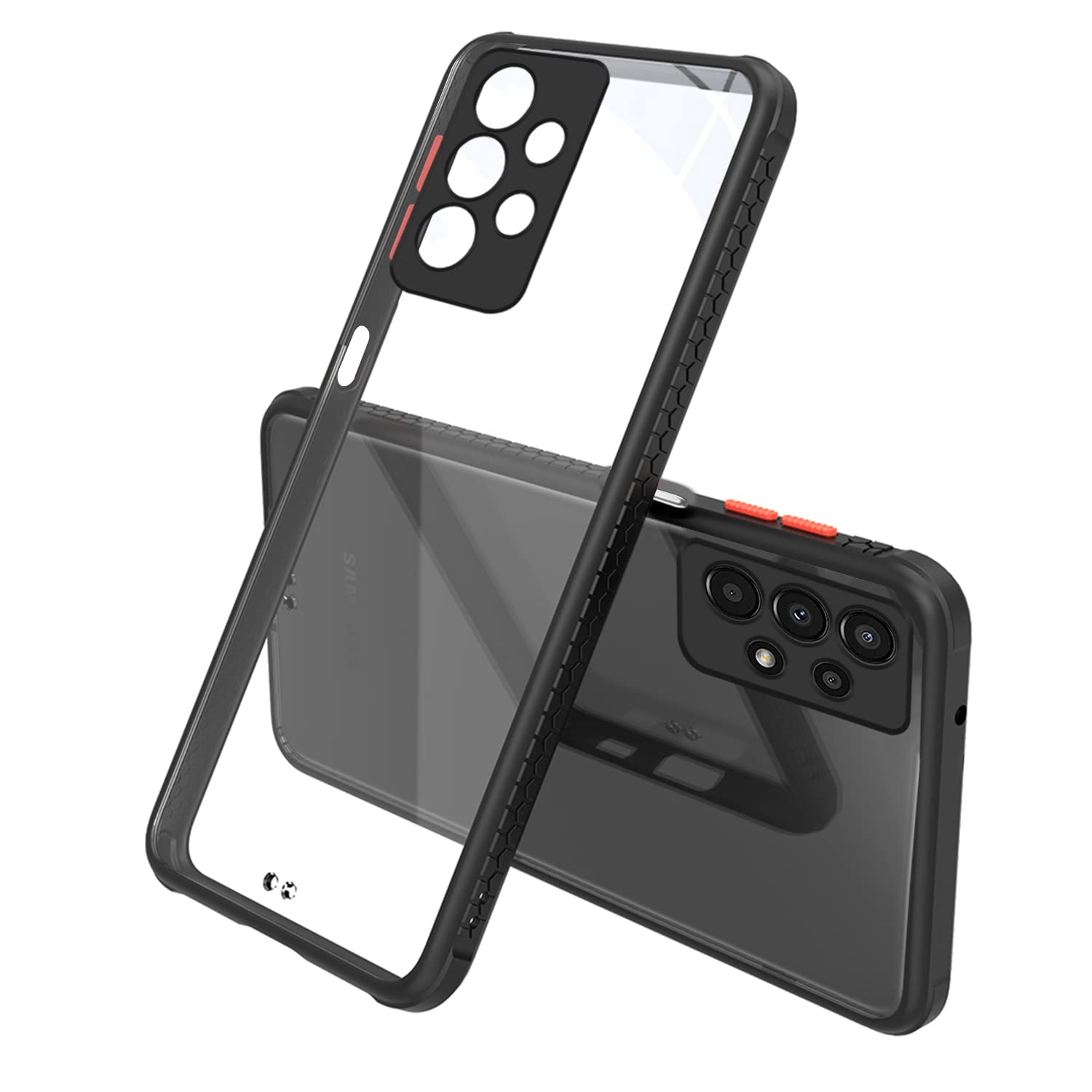 Samsung A23 4G/A23 5G Clear back cover in black by Pikkme