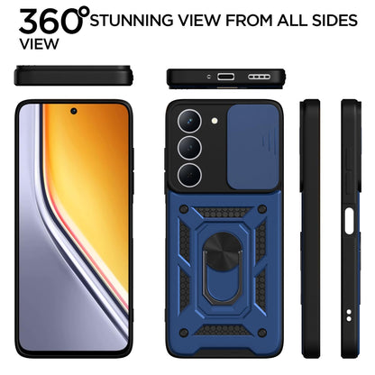 Pikkme Realme P3x 5G D10 Tough Armor Back Cover (Blue)