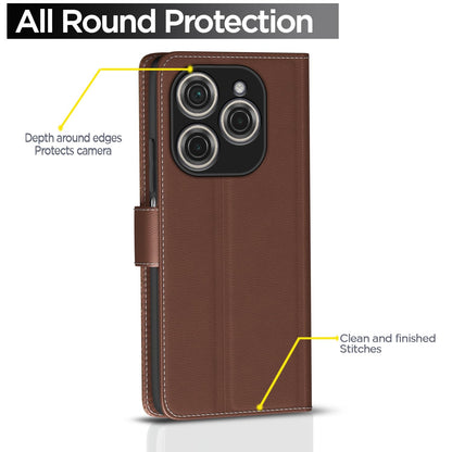 Tecno Spark 20 Pro mobile flip cover in tan by Pikkme – photo 4