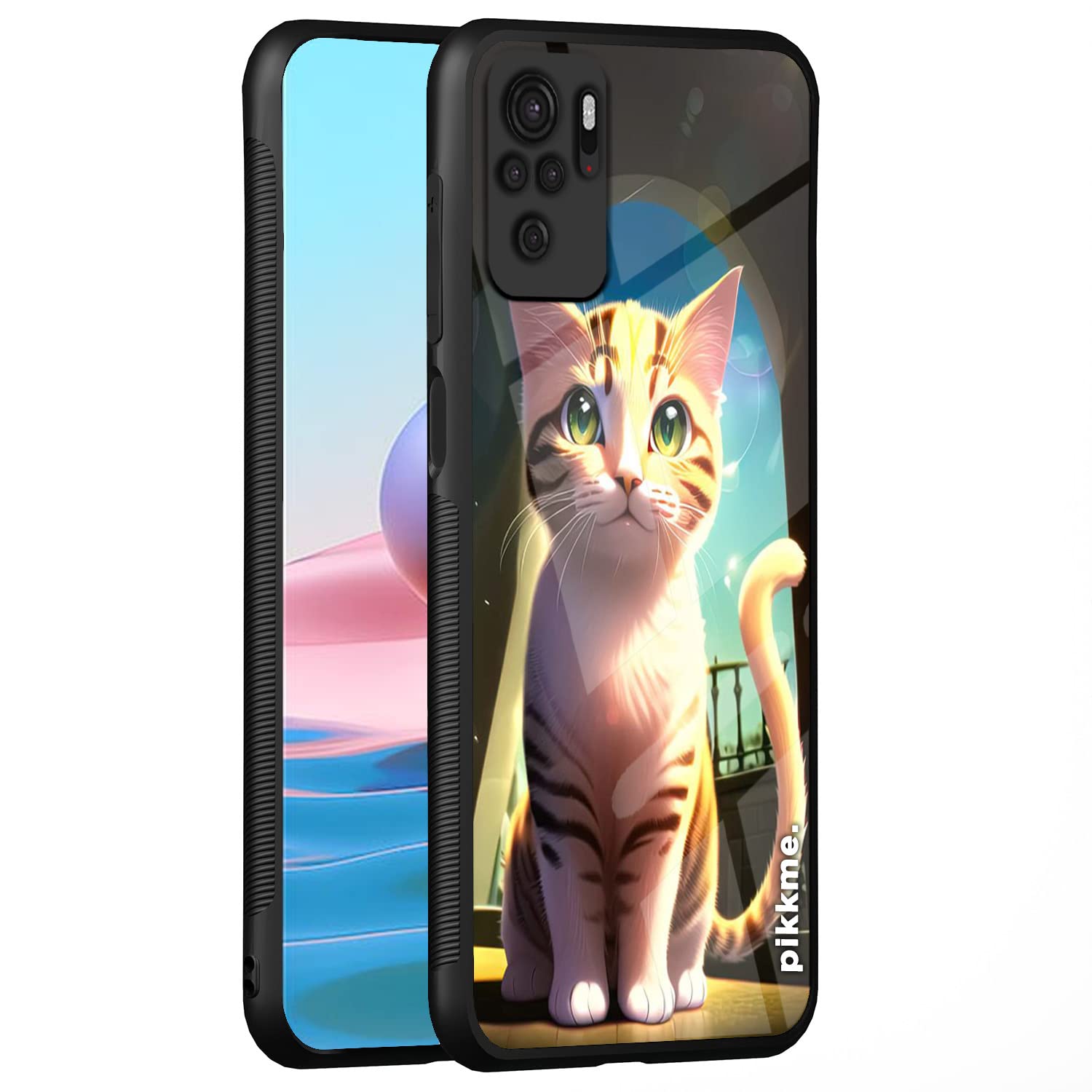 Pikkme Cat mobile back cover for Redmi Note 10/Note 10s