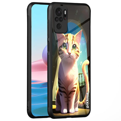 Pikkme Cat mobile back cover for Redmi Note 10/Note 10s