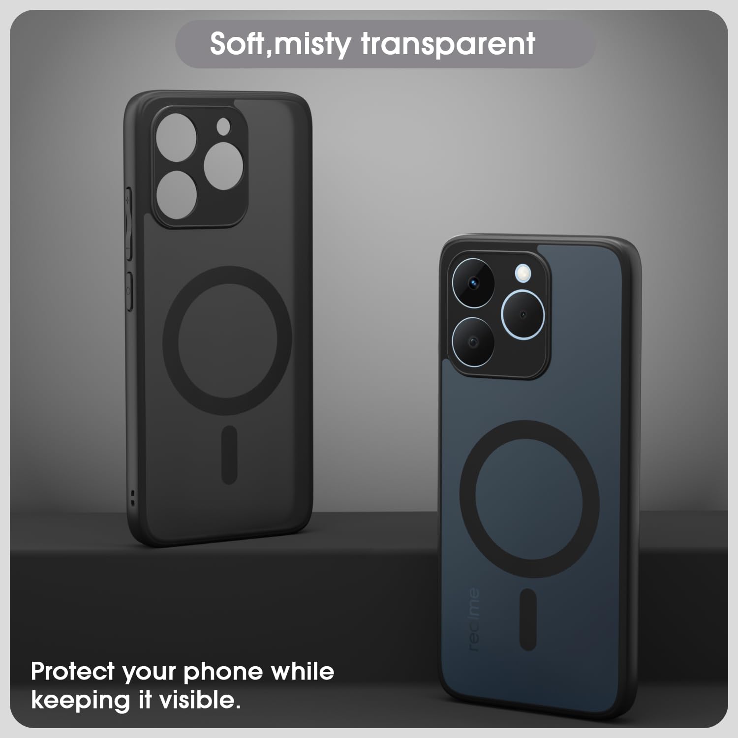 Pikkme black smoke mag-safe back cover for Realme 15T/Narzo 90 5G – photo 3