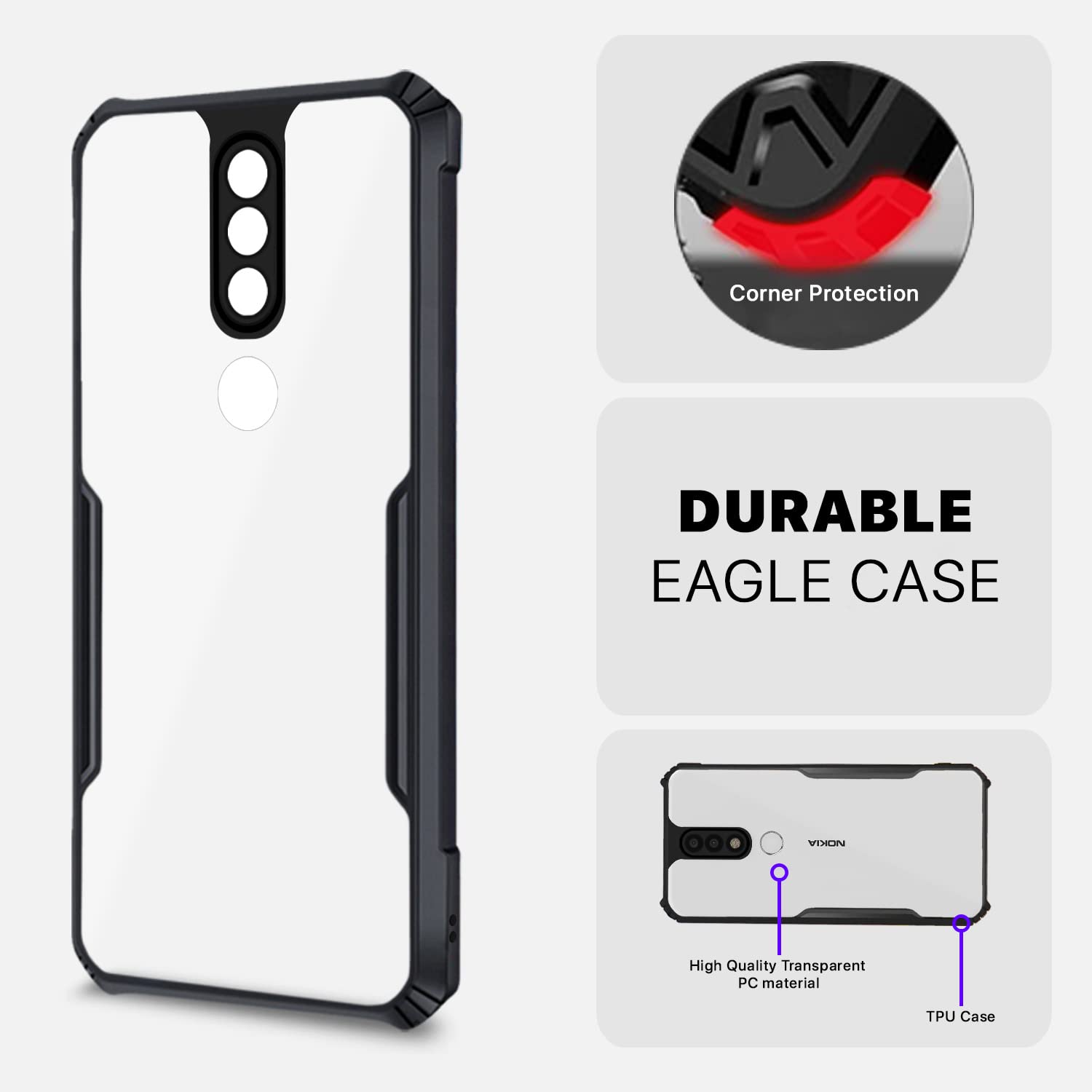 Black phone cover for Nokia 6.1 Plus – Pikkme – photo 5
