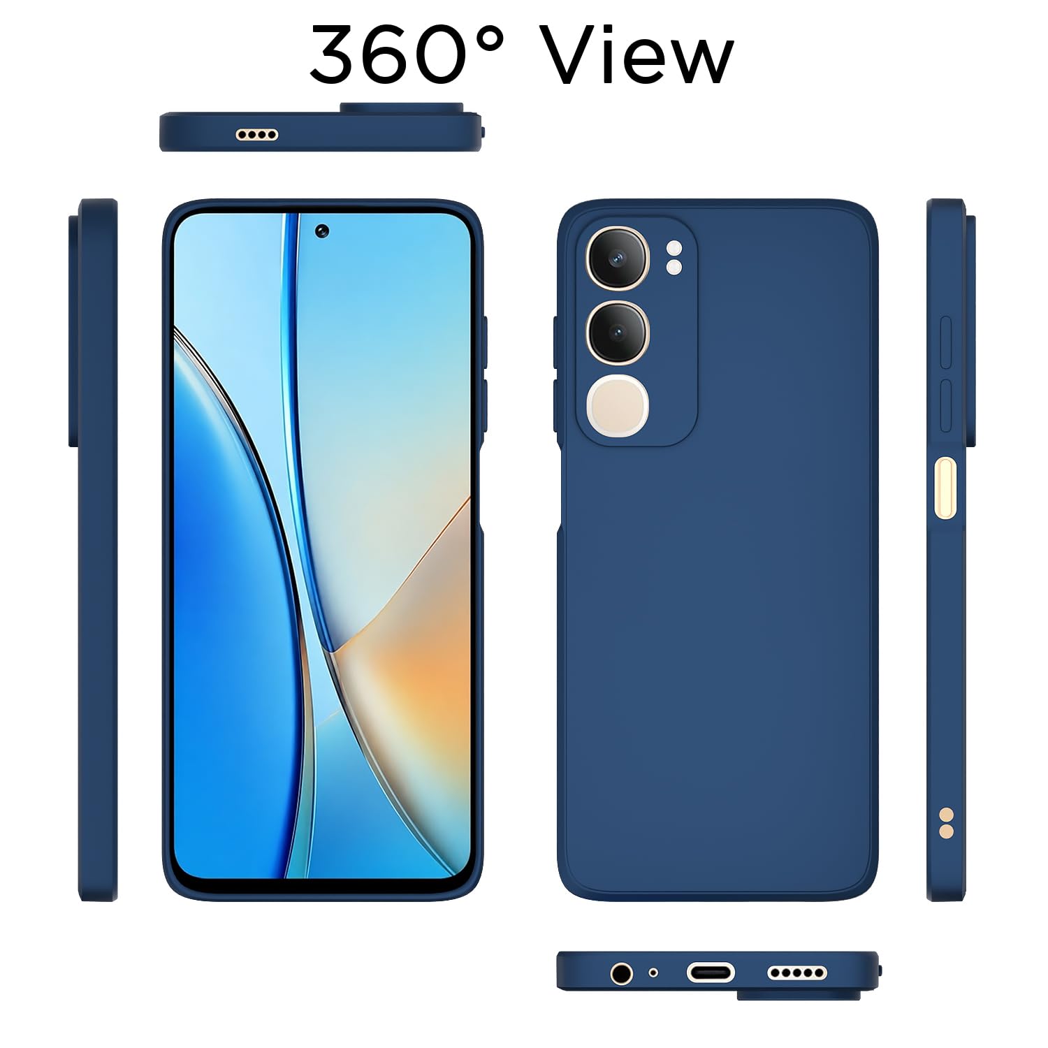 Pikkme Vivo Y19s/Y29 5G Matte blue mobile back cover – photo 4