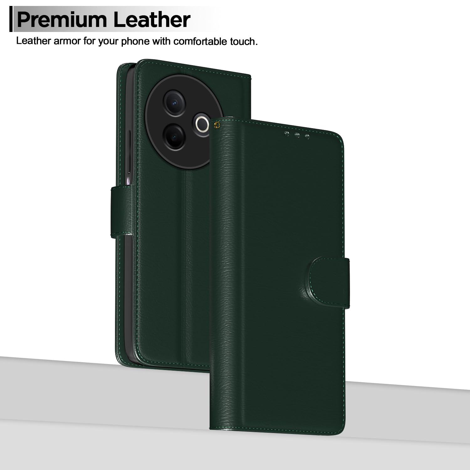 Pikkme Vivo Y39 5G Vintage Flip Cover (Green)