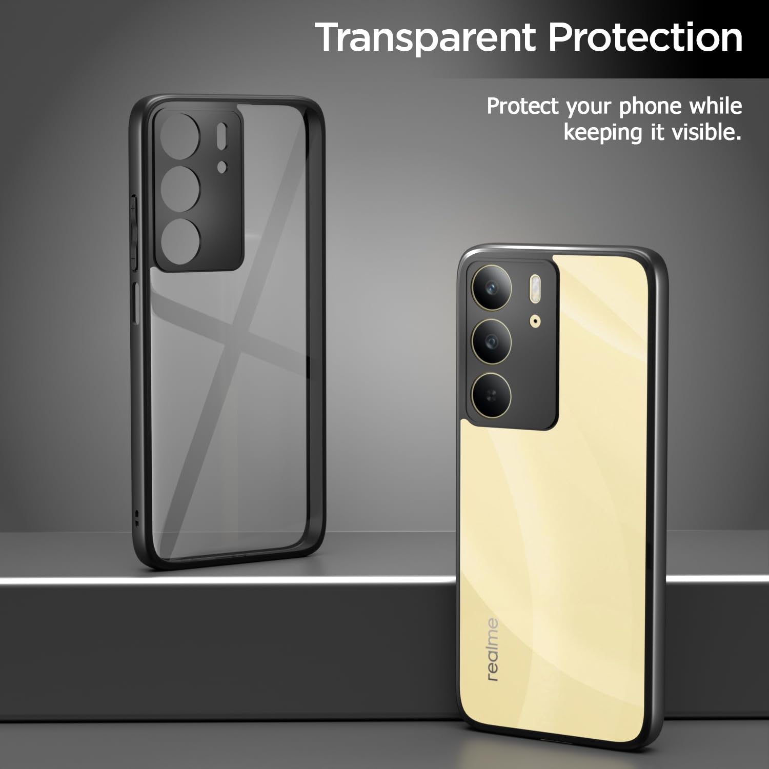 Pikkme Realme C71 Eagle 2 Shockproof Sleek Hybrid Armor Back cover (Black)