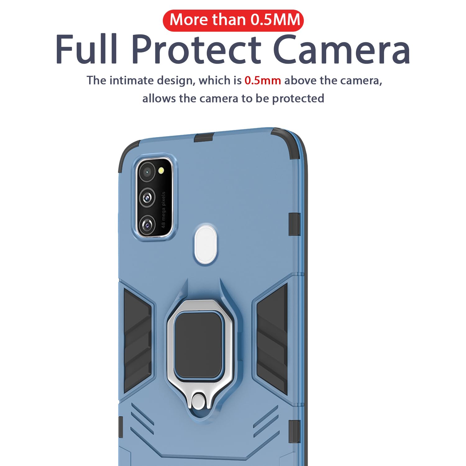 Pikkme Samsung Galaxy M21 / M30s / M21 2021 D5 Tough Armor Back Cover | Blue