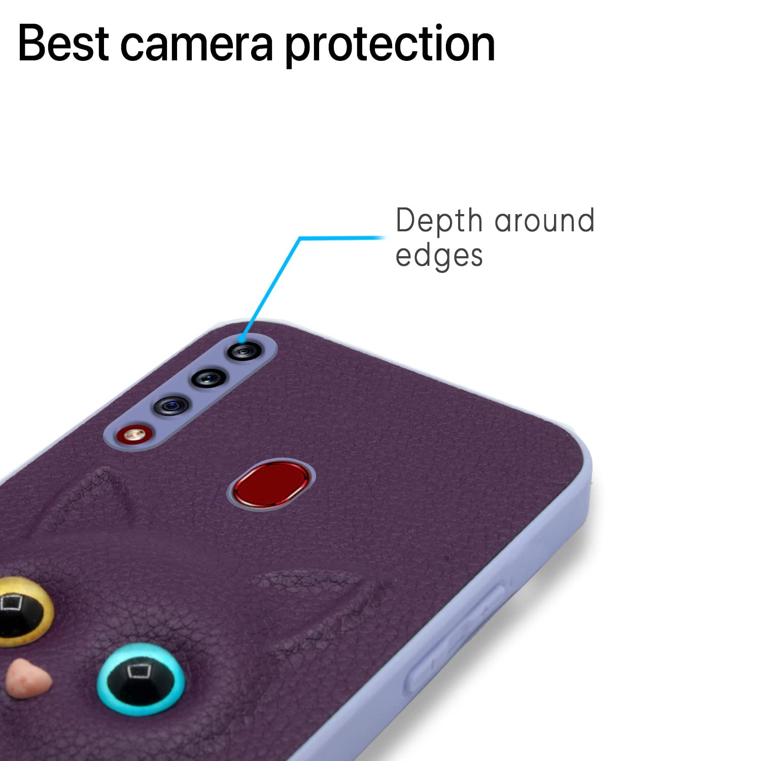 Pikkme Samsung Galaxy A20s Kitty Back Cover (Purple)