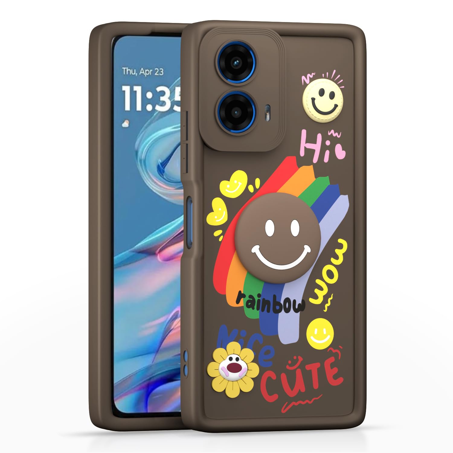 Moto G34/G45 5G mobile cover in brown by Pikkme