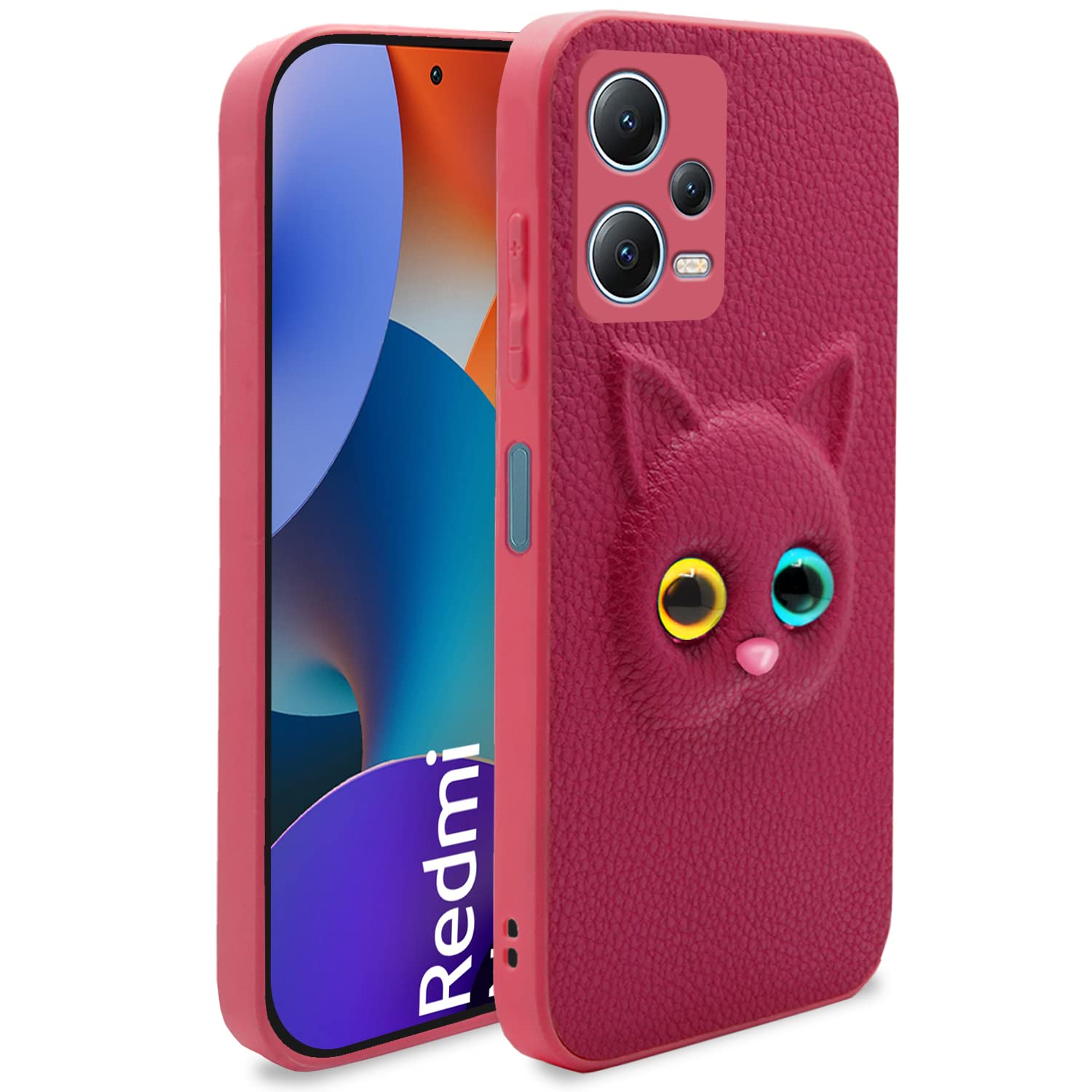 Pink Redmi Note 12 Pro Plus 5G Kitty Back Cover – Stylish and Protective Back Cover