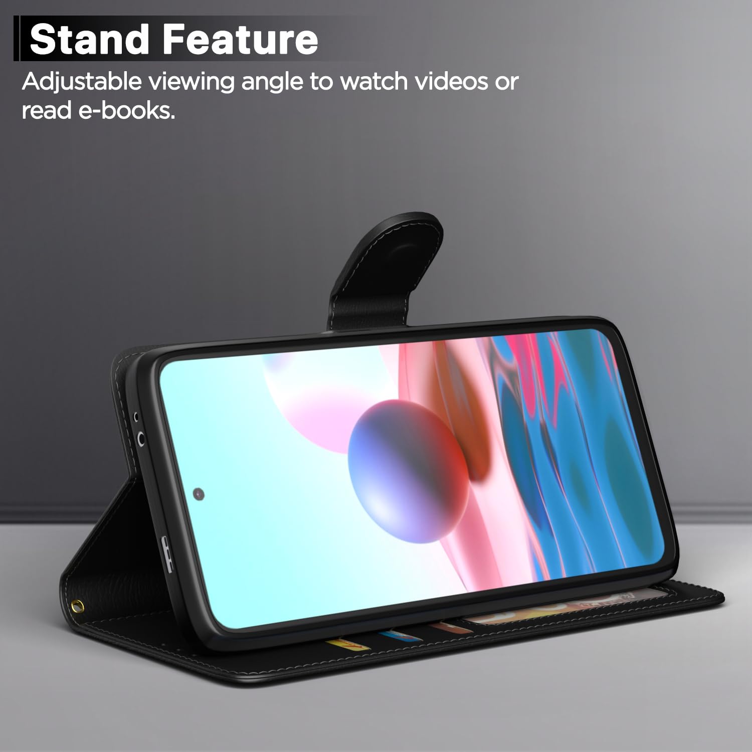 Black wallet flip cover for Redmi Note 11T/Poco M4 Pro – Pikkme – photo 3