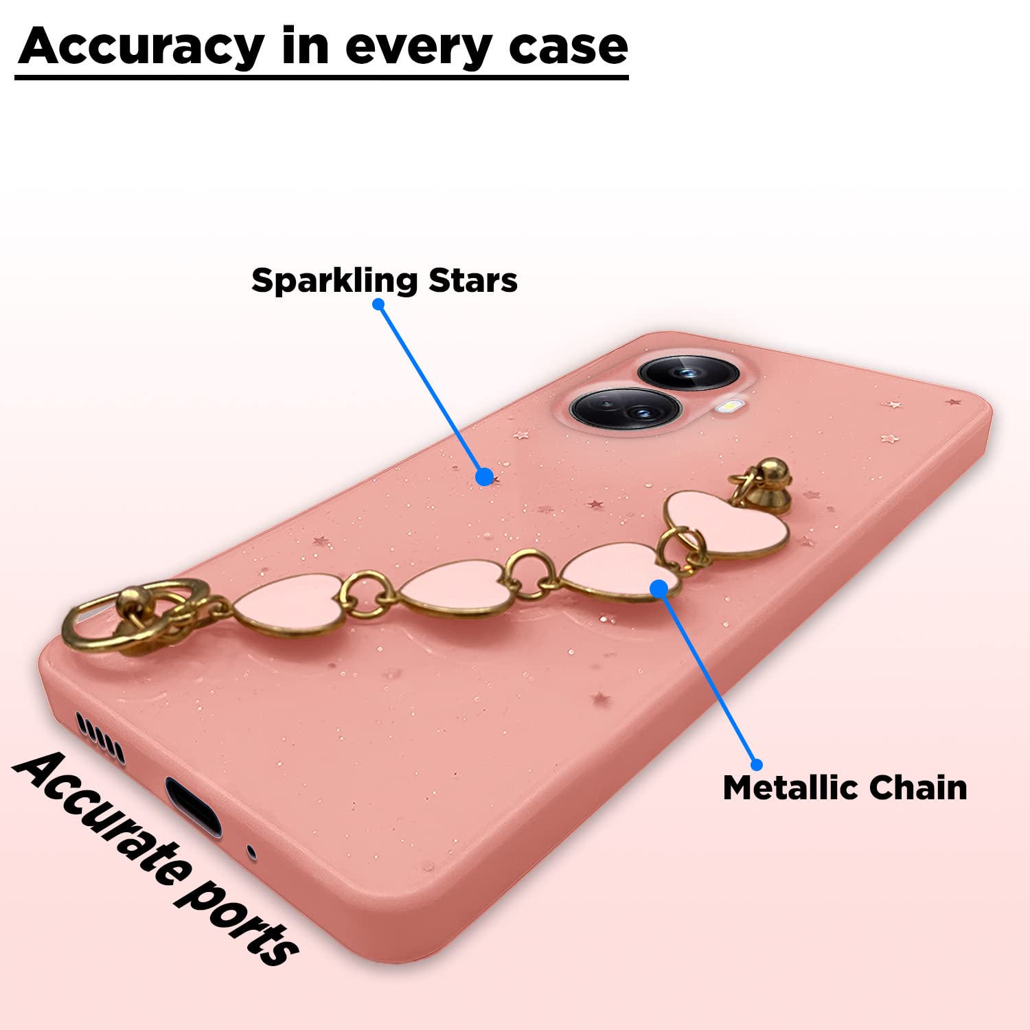 Pikkme pink Chain phone cover for Realme 10 Pro Plus 5G – photo 4