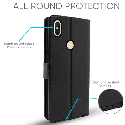 Pikkme Redmi Y2 Vintage Flip Cover (Black)