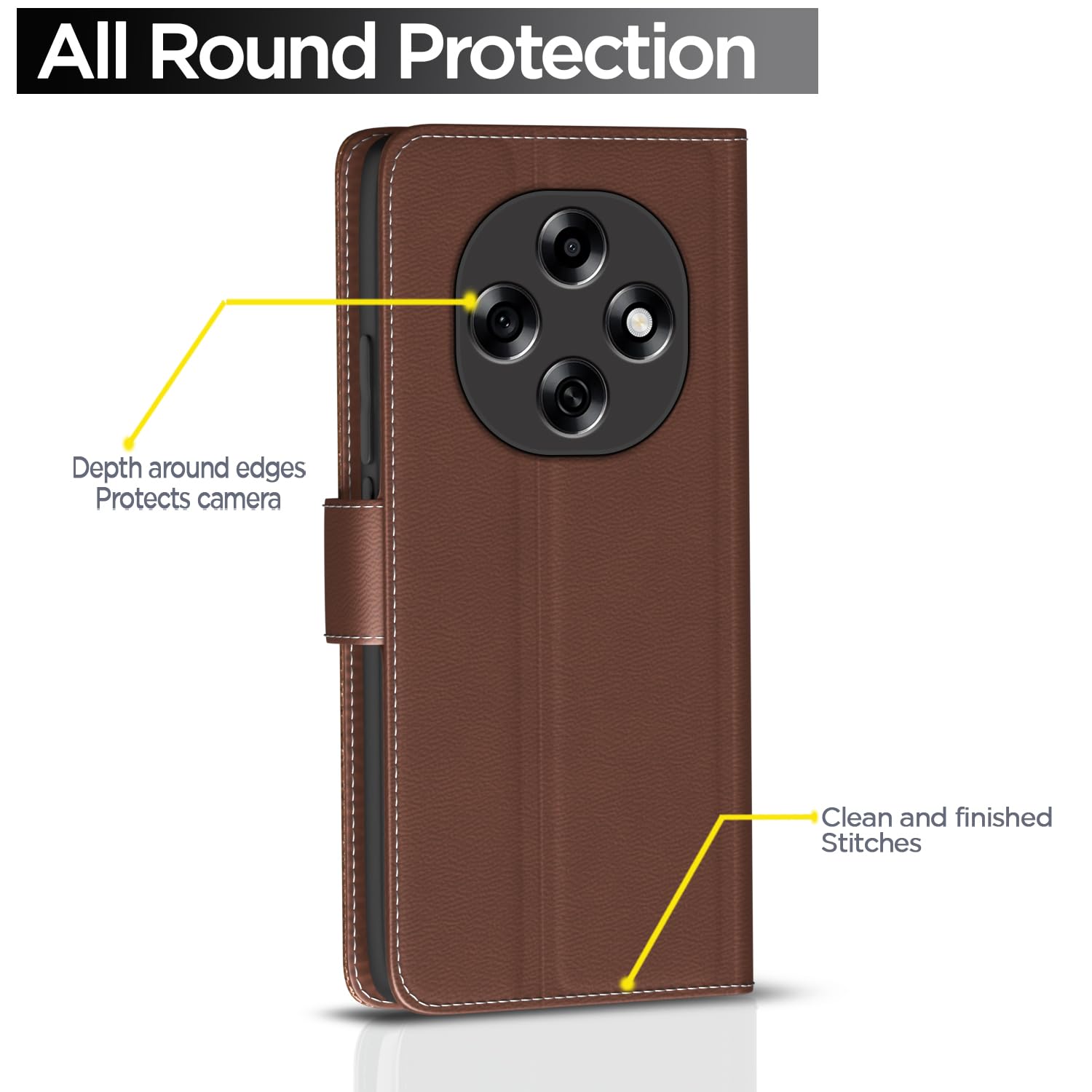 Oppo F31 Pro 5G wallet flip cover in tan by Pikkme – photo 4