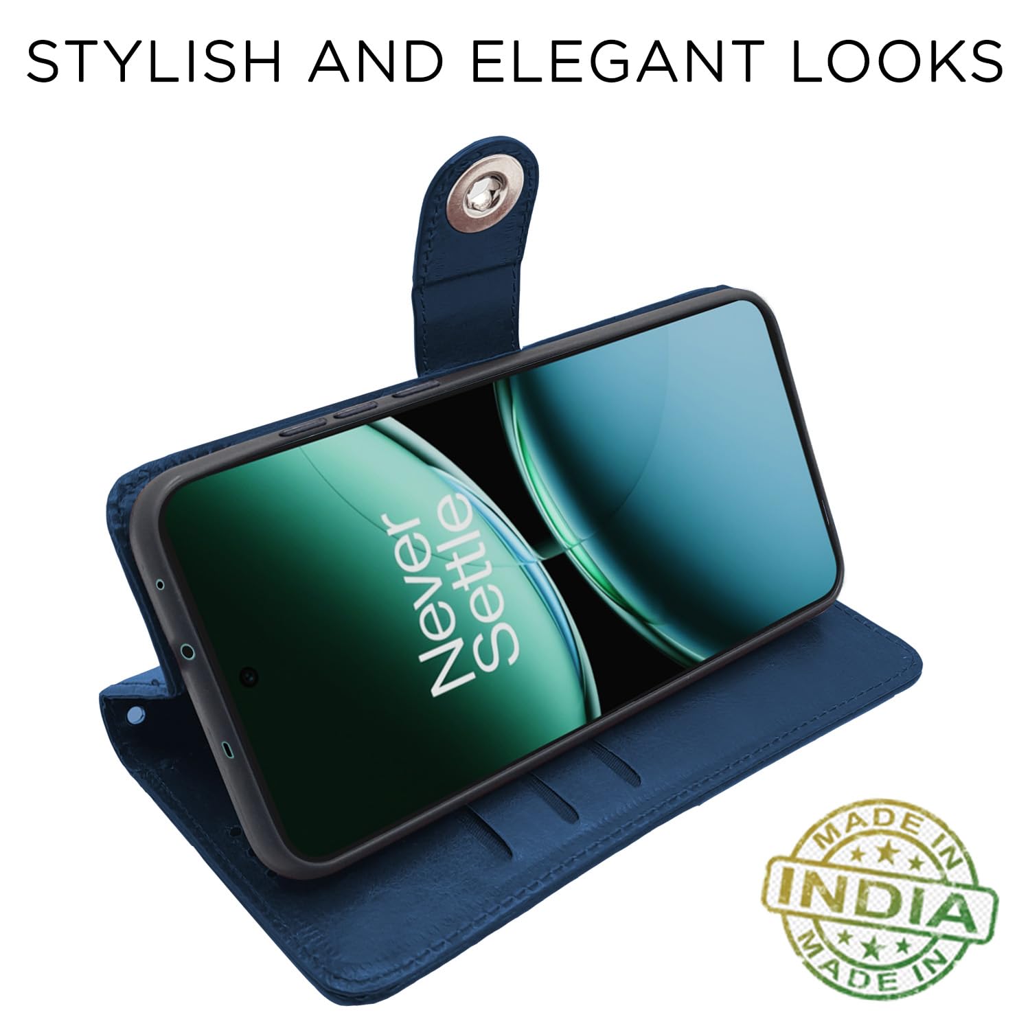 Pikkme blue Button flip case for OnePlus Nord 4 5G – photo 3