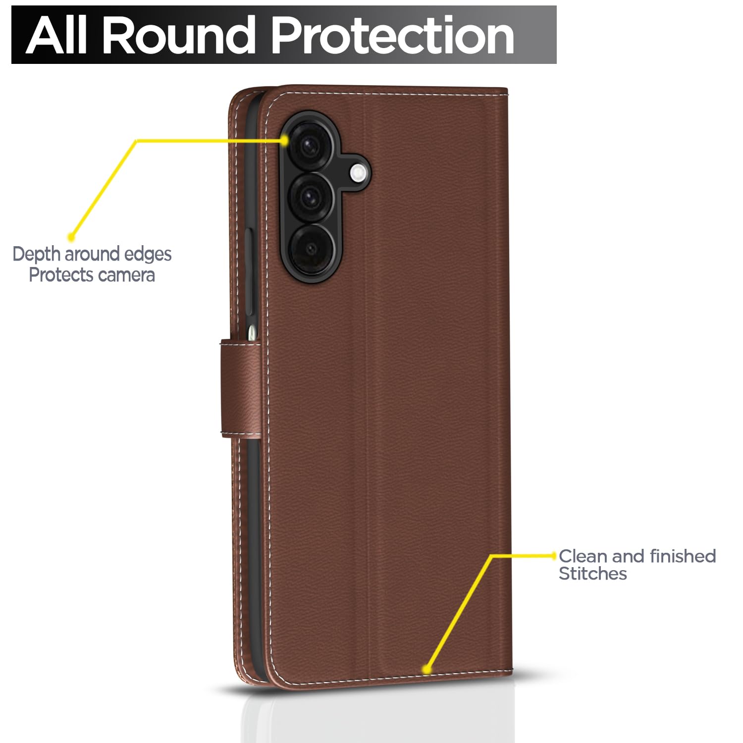 Tan Wallet mobile flip cover for Samsung A16 5G – Pikkme – photo 4