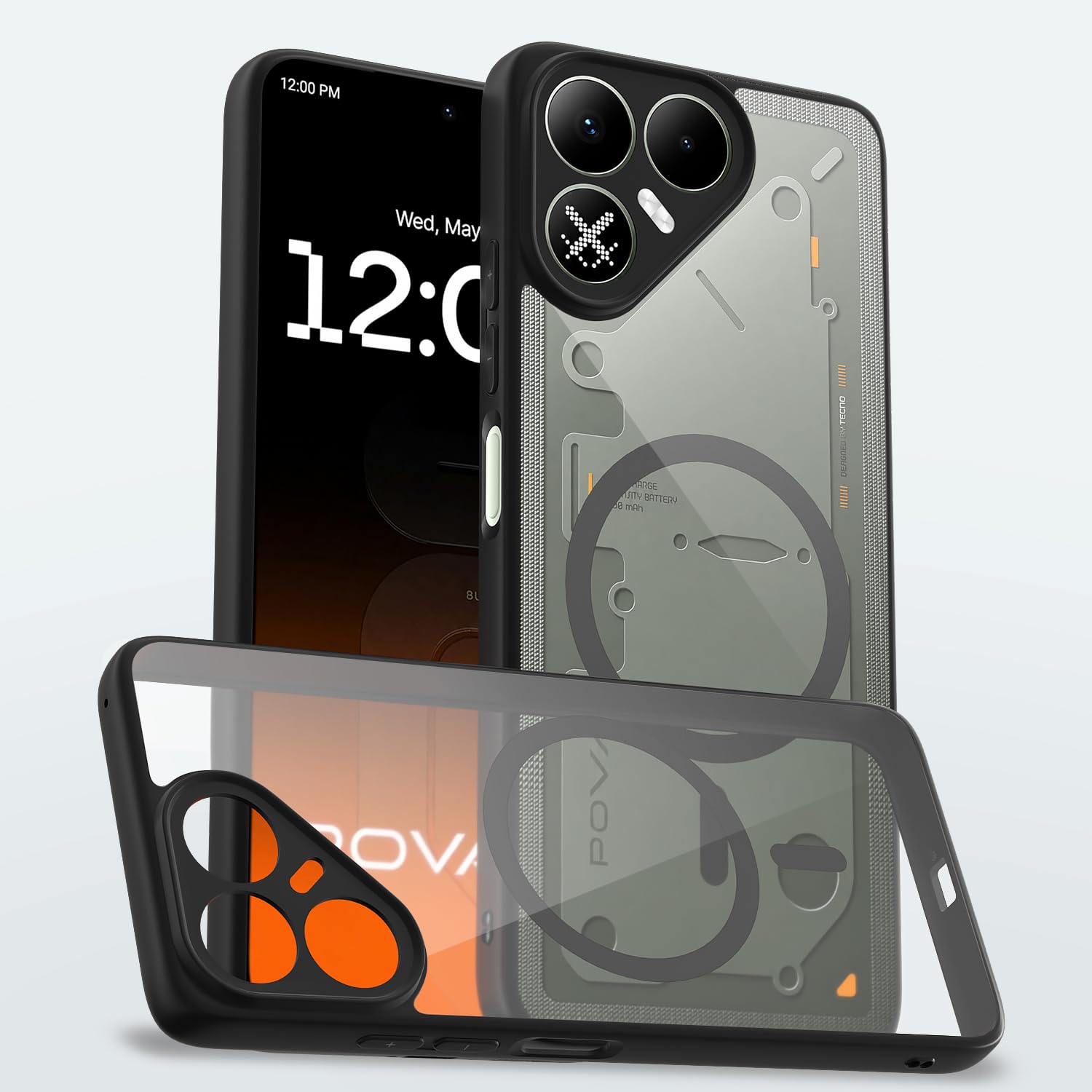 Black mag-safe phone cover for Tecno Pova 8 5G – Pikkme