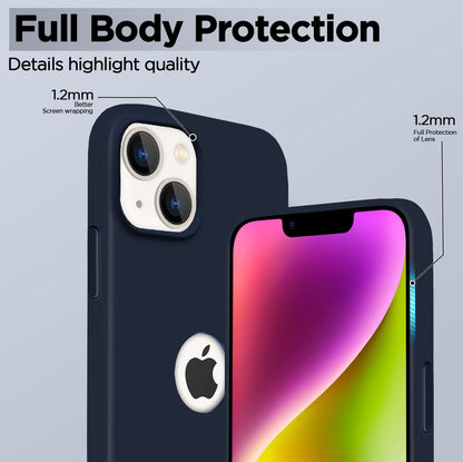 iPhone 14 Soft Silicone mobile cover in dark blue by Pikkme – photo 3