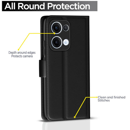 Black Wallet flip cover for Oppo Reno 13 5G – Pikkme – photo 4